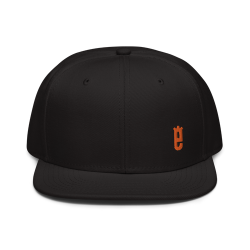 A snapback cap featuring bold lettering and the logo of a company raising awareness for X-linked juvenile retinoschisis. The cap is black with a sleek, adjustable strap at the back. The logo prominently displays the initials of the organization in vibrant colors, while the cap's design exudes a casual yet purposeful style.